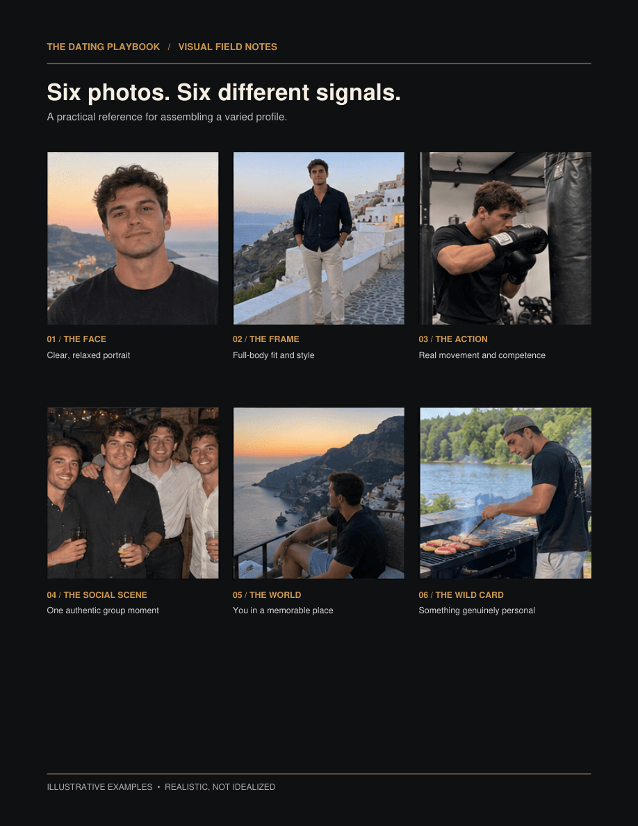 Sample page: The photo lineup. Open the image to zoom into the ebook text.